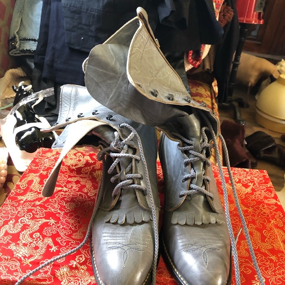 A Shoes - Roper boots, grey soft leather